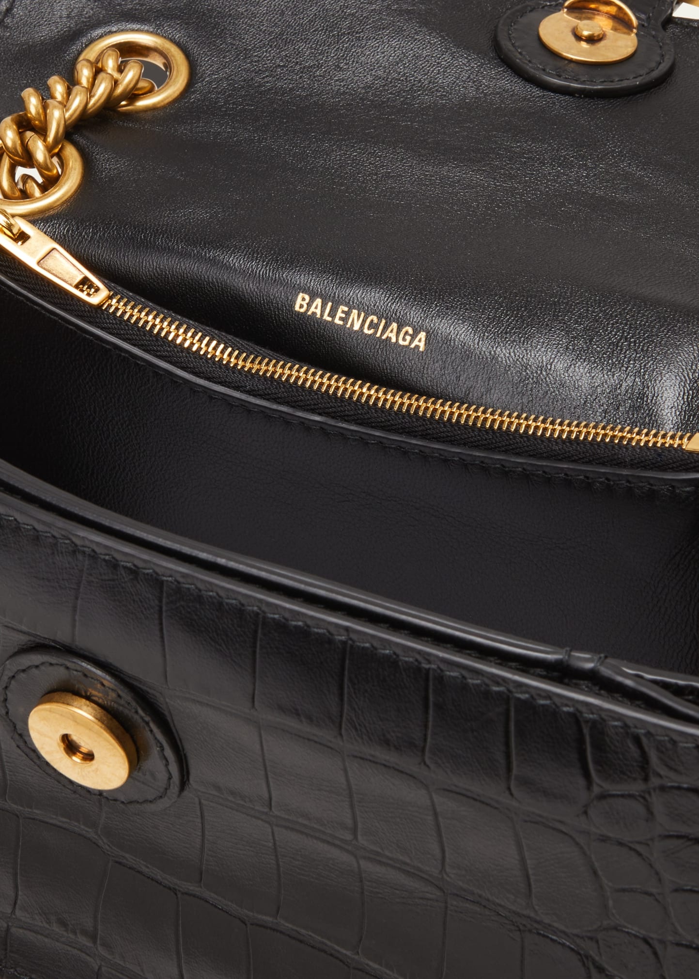 Crush Croc-Embossed Small Shoulder Bag - 4
