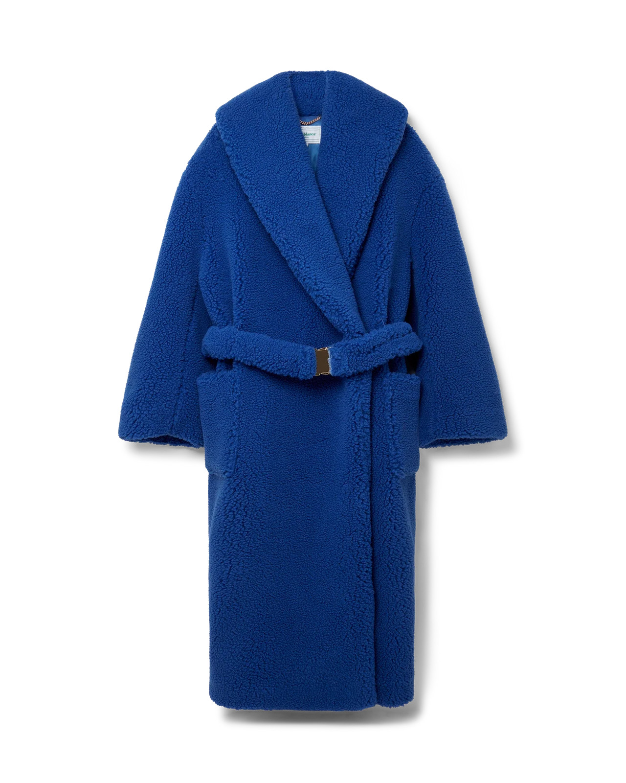 Blue Faux Shearling Coat - 1
