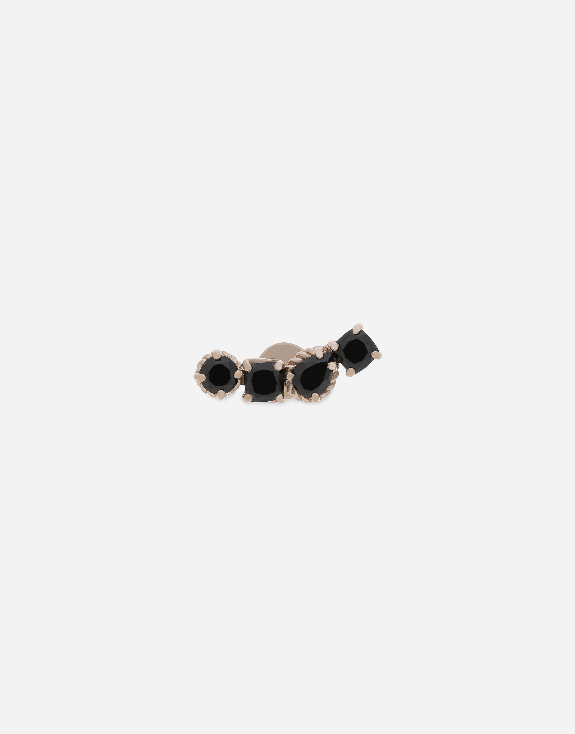 Single earring in white gold 18kt with black spinels - 1