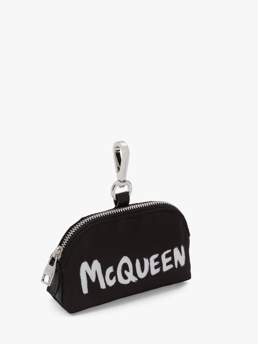 Mcqueen Graffiti Small Zip Pouch in Black/white - 2