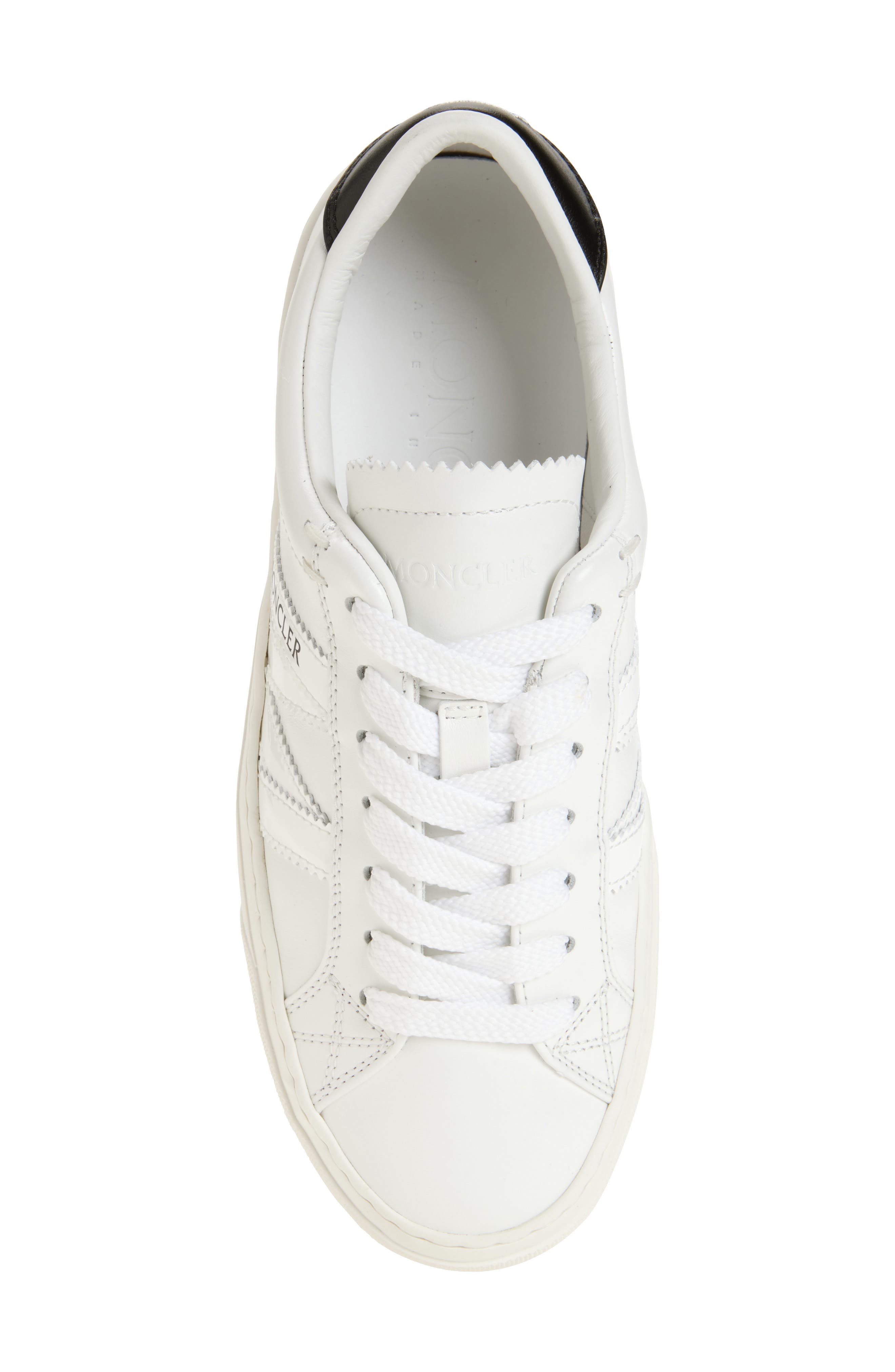 Moncler Monaco 2 Low Top Sneaker in White/Silver at Nordstrom - 5