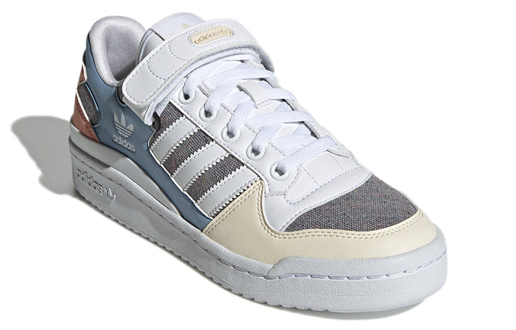 (WMNS) adidas originals Forum Low Wear-resistant Non-Slip Casual Skateboarding Shoes White Blue Gray - 3