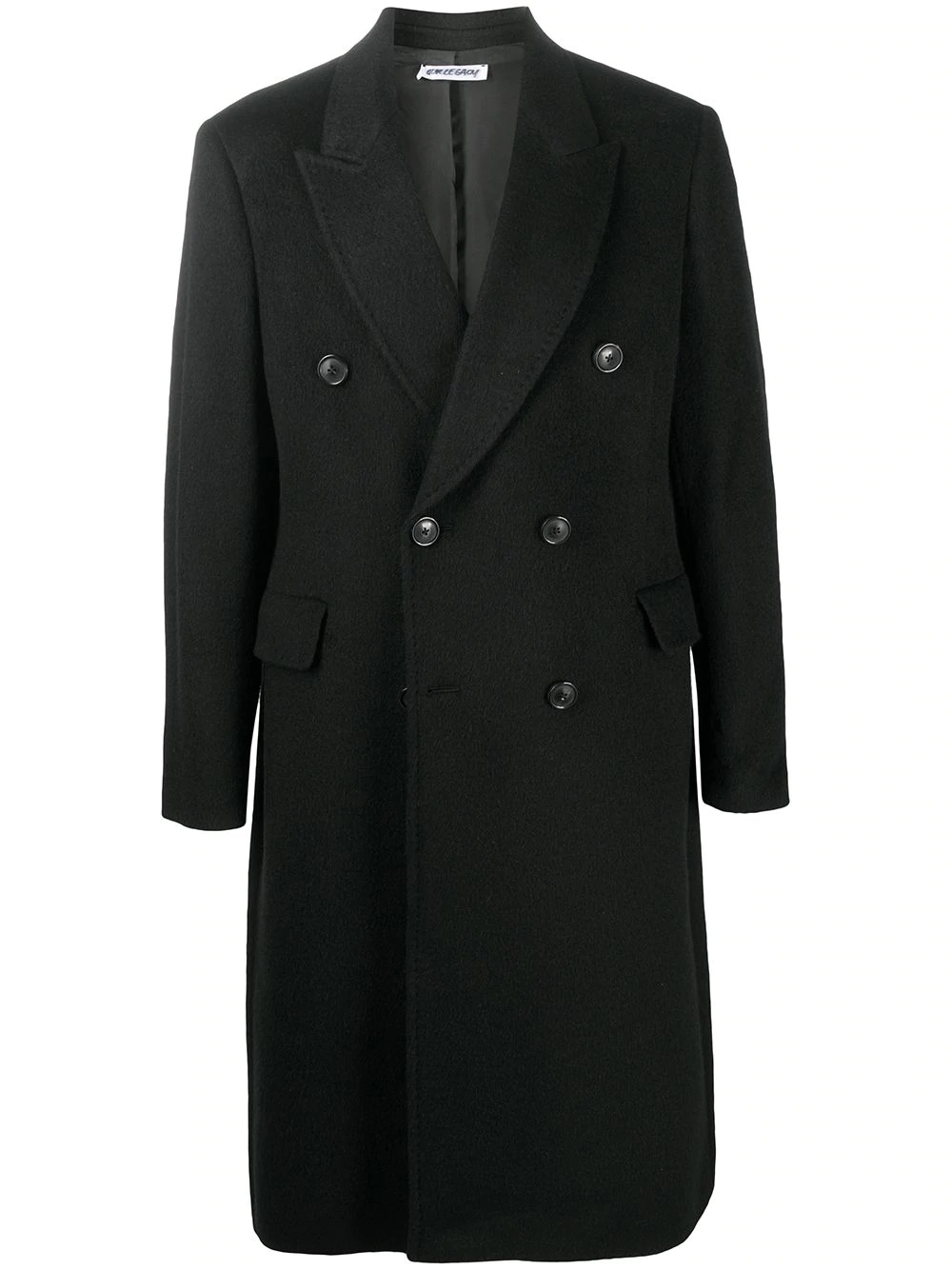 peak-lapel double-breasted coat - 1