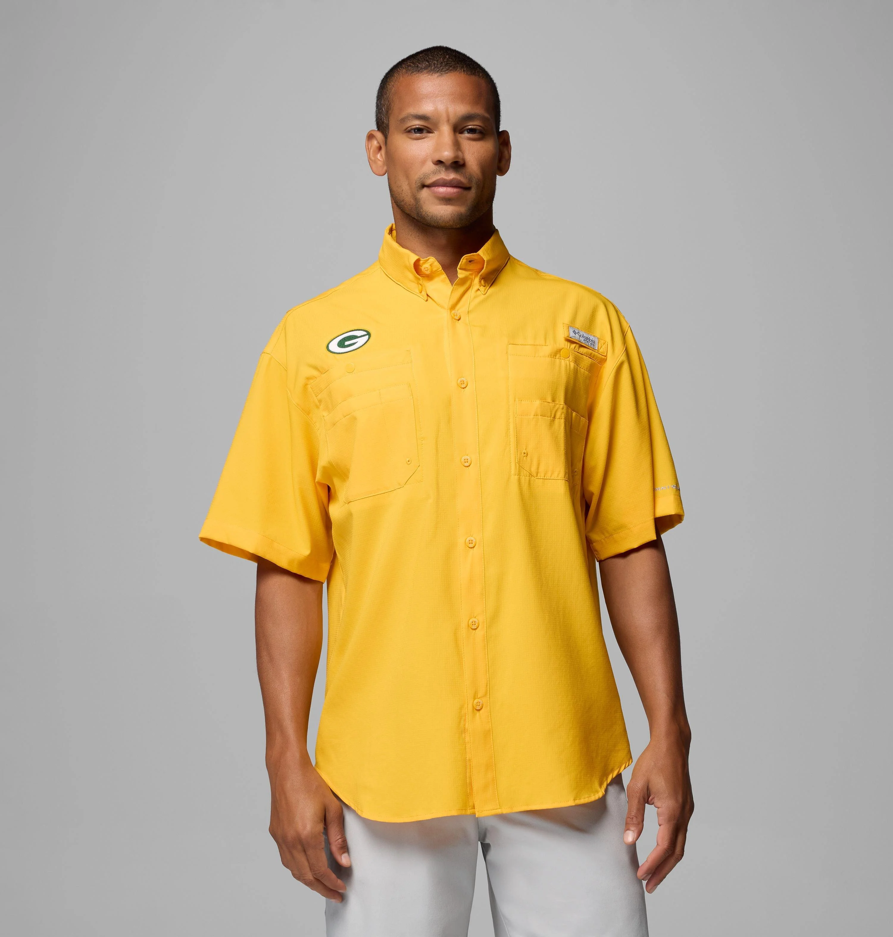 Men's PFG Tamiami Short Sleeve Shirt - Green Bay Packers - 1