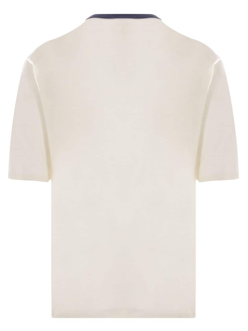 contrasting-collar short-sleeved T-shirt - 2