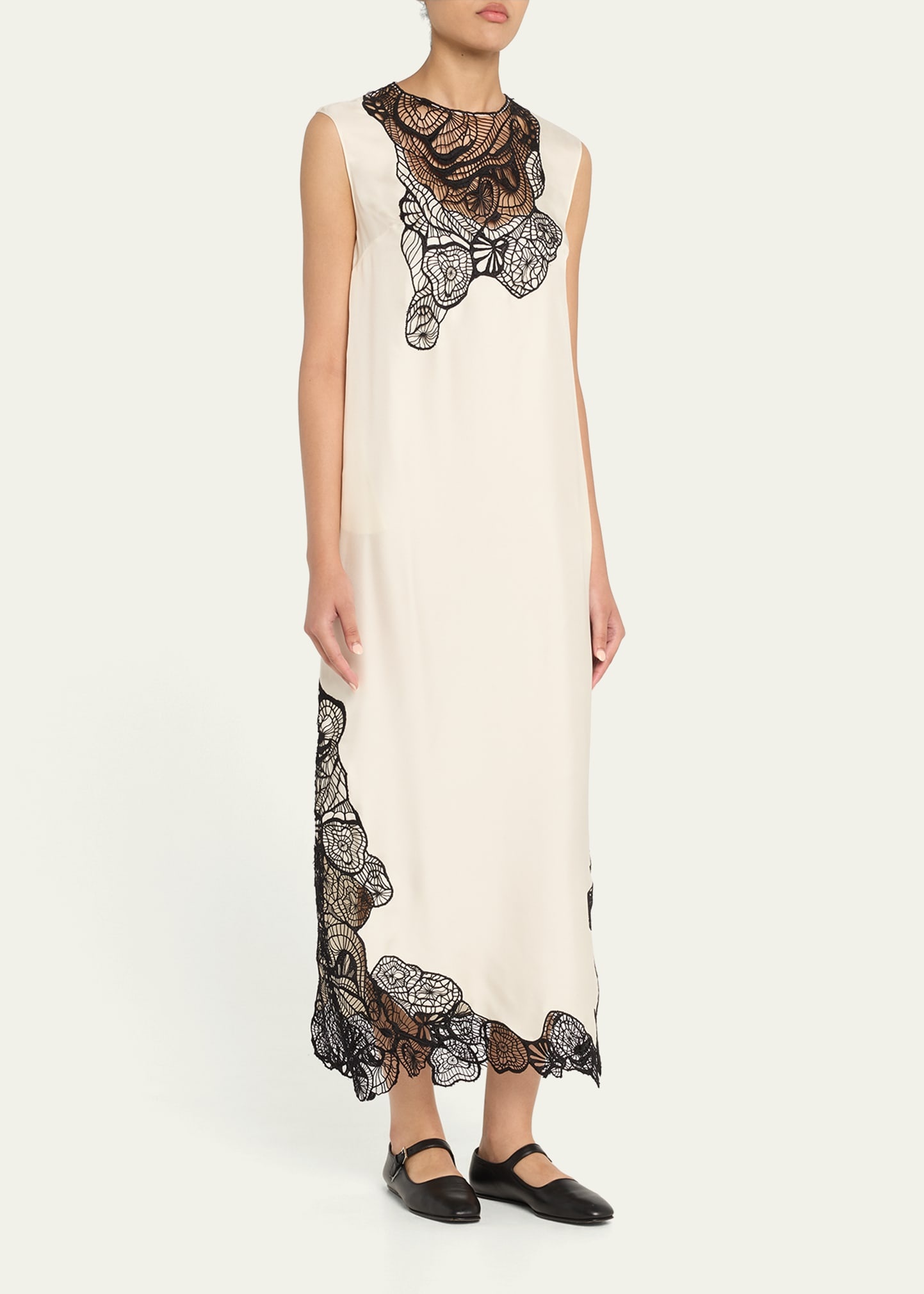 Uma Sleeveless Lace-Embellished Maxi Dress - 4