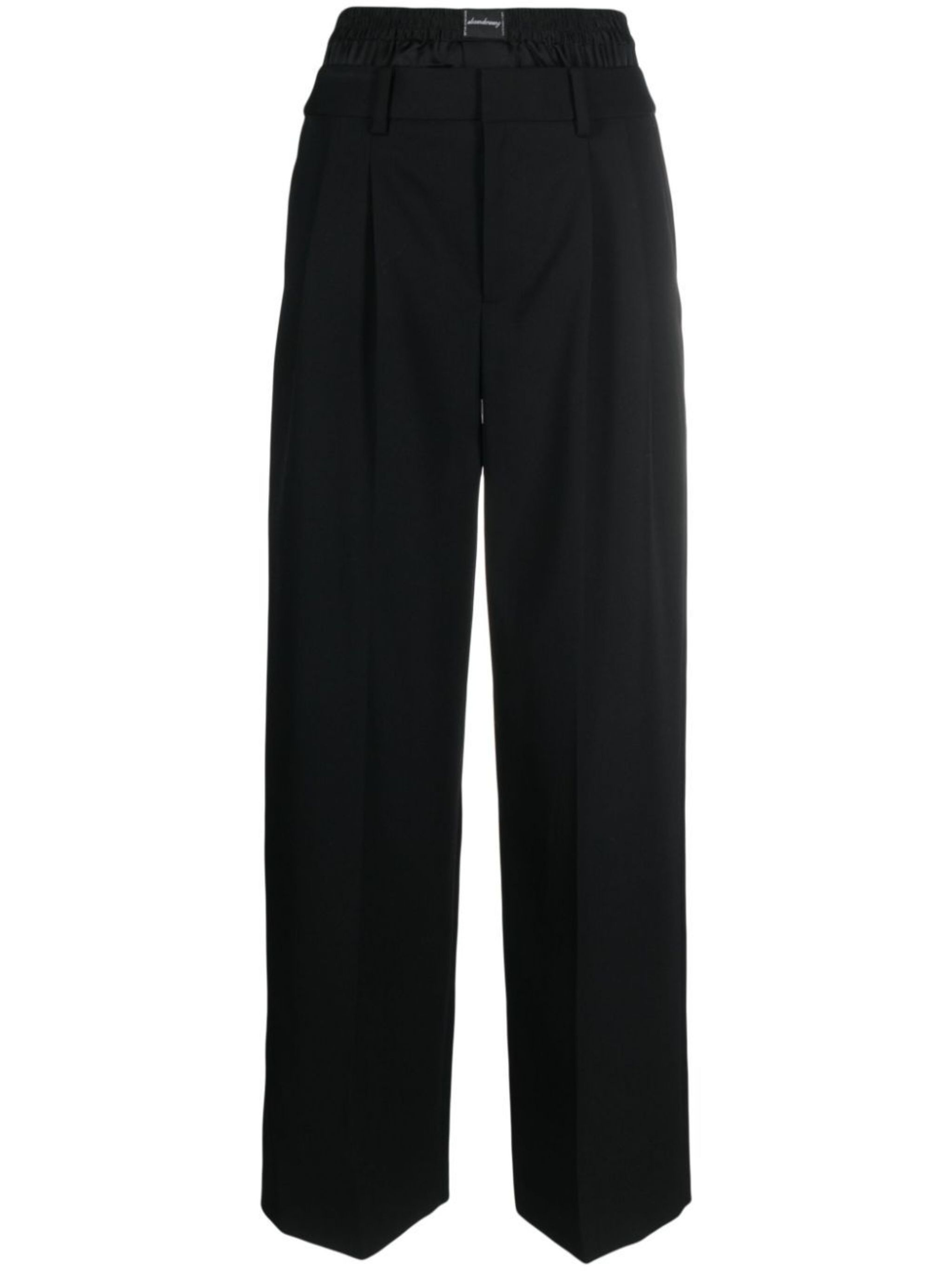 layered-design wool trousers - 1