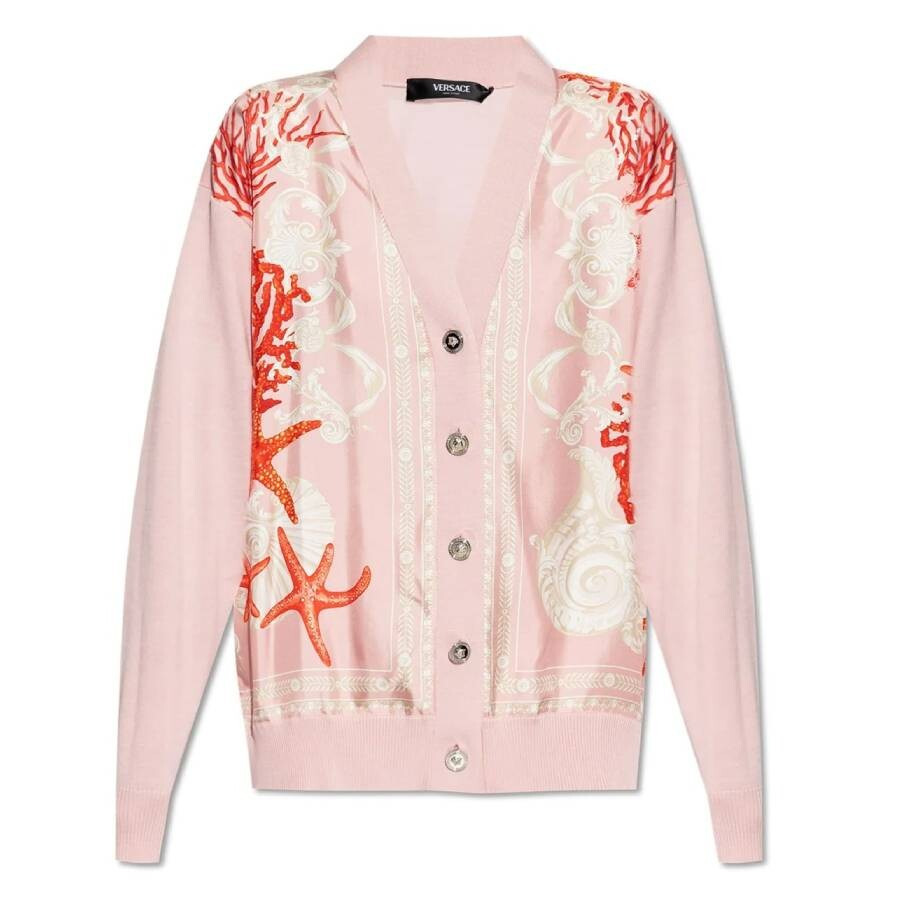 Versace Barocco Sea Panelled V-Neck Cardigan - 5