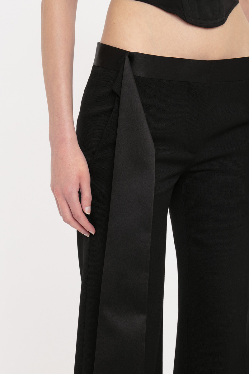 Satin Waistband Trouser In Black 5