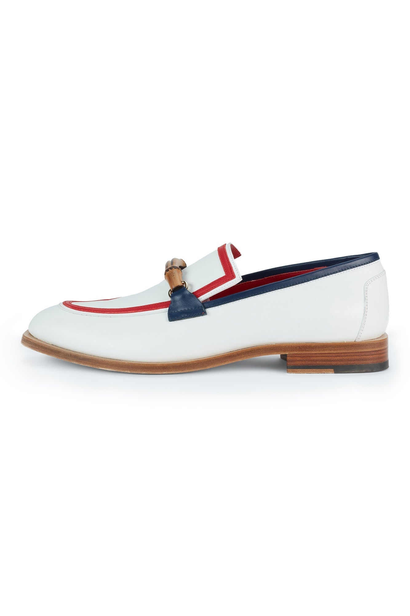 White & Red Leather Envelope Loafer - 2