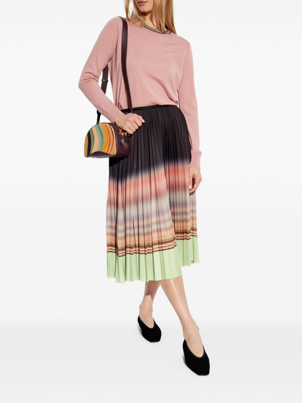 striped-neck merino sweater - 2