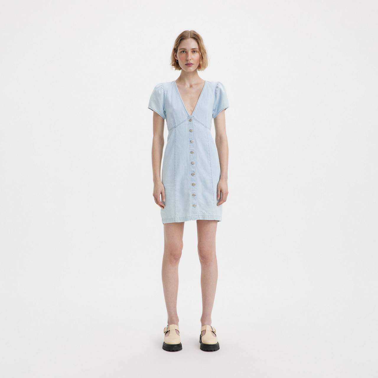 ERIN MINI DENIM DRESS - 1