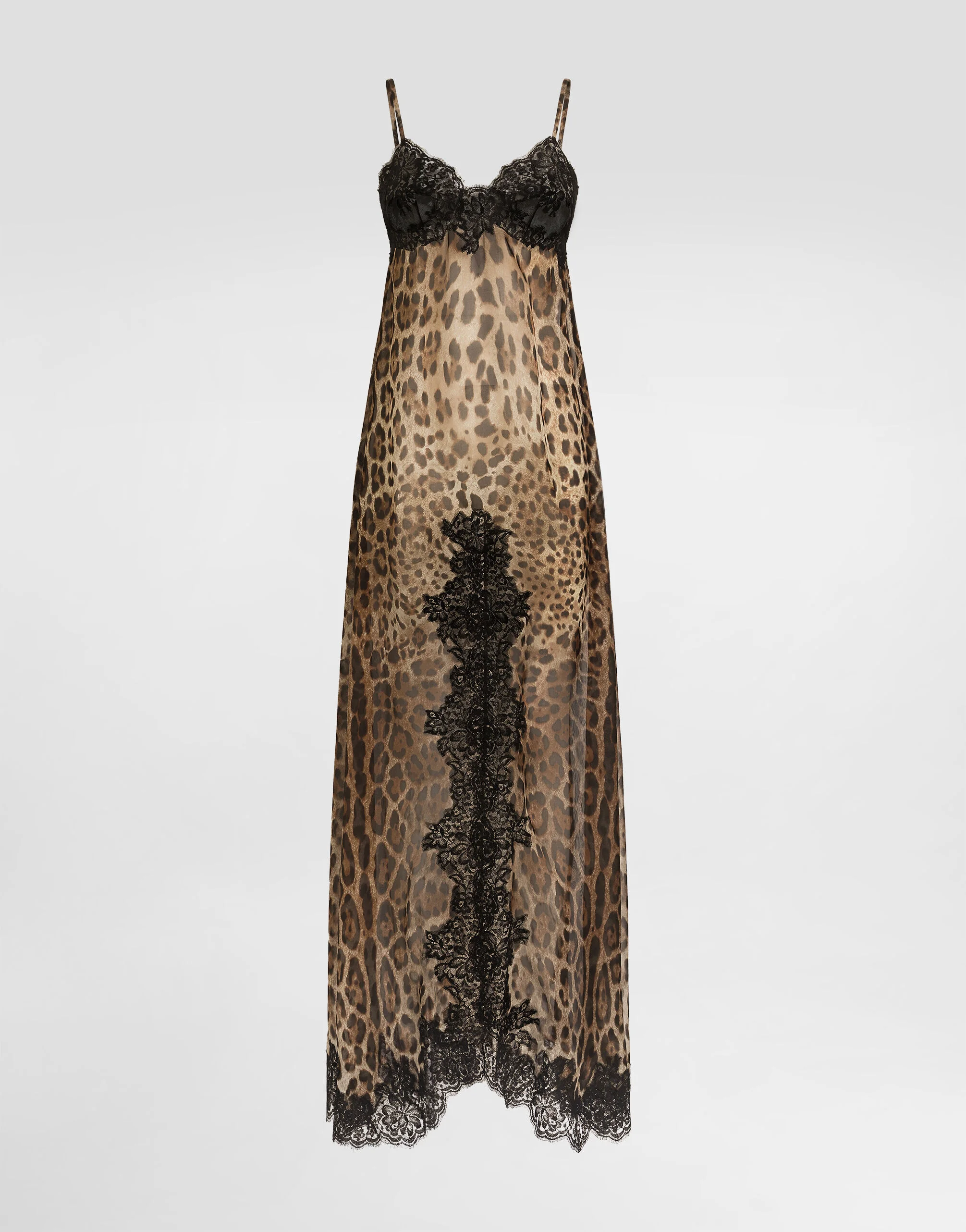 Leo-print chiffon slip dress - 1