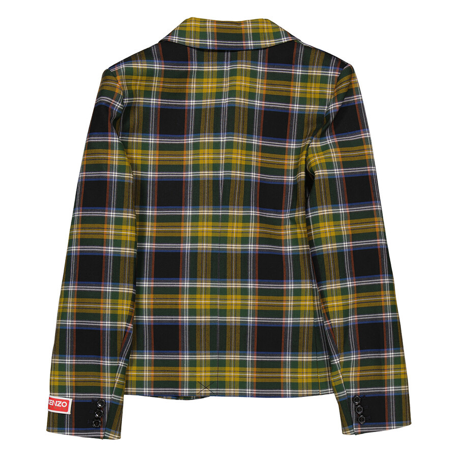 Kenzo Plaid Front Pocket Fitted Blazer - 7