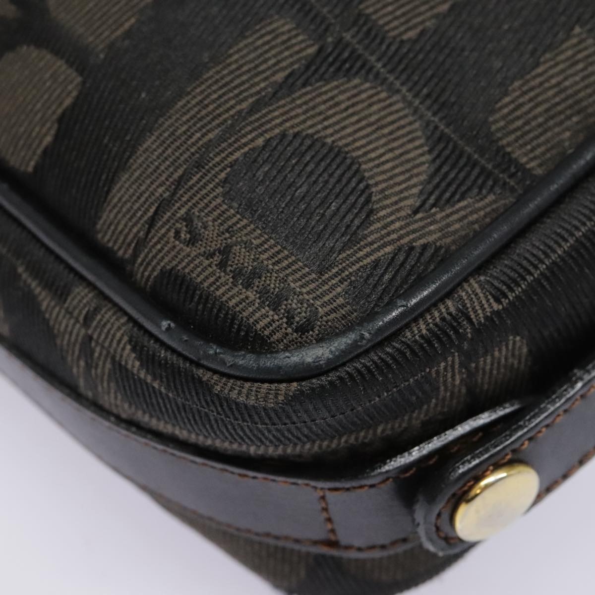 Burberry Shoulder Bag Canvas Gold Black - 10