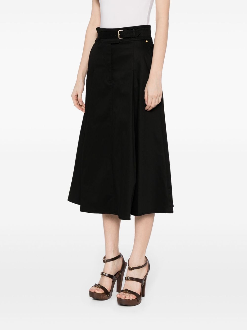 pleated cotton midi skirt - 3