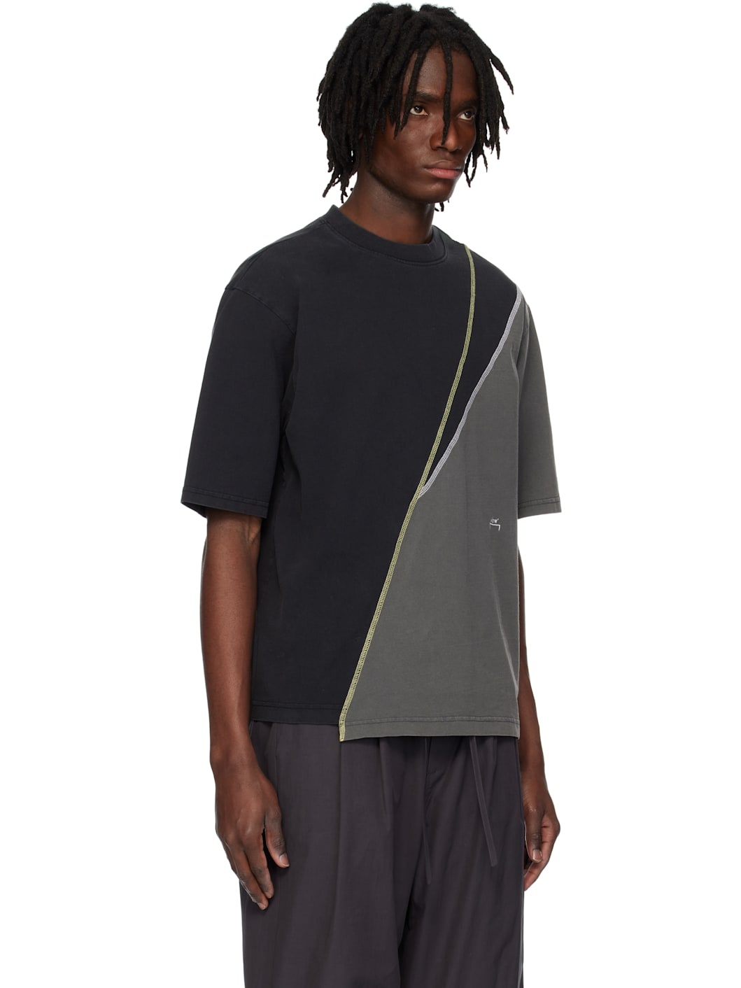 Gray Spliced T-shirt - 2