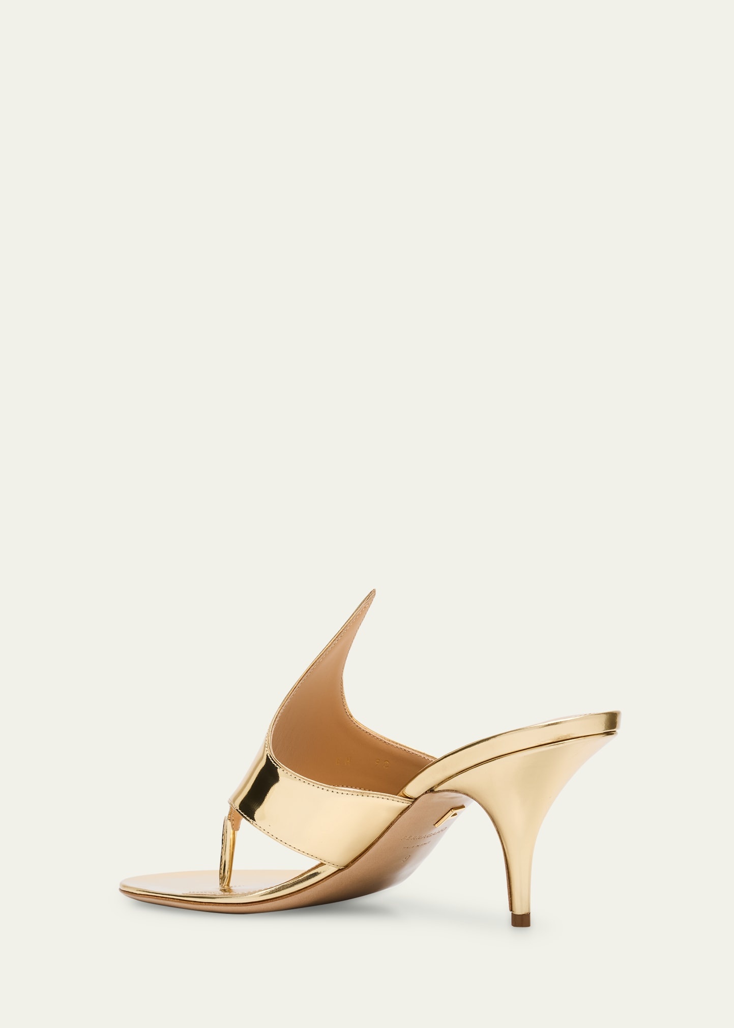 Lyrai Metallic Leather Thong Sandals - 4