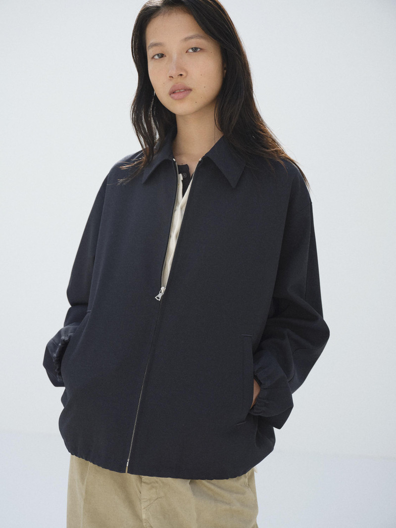 AURALEE WOOL KID MOHAIR HOPSACK ZIP BLOUSON outlook