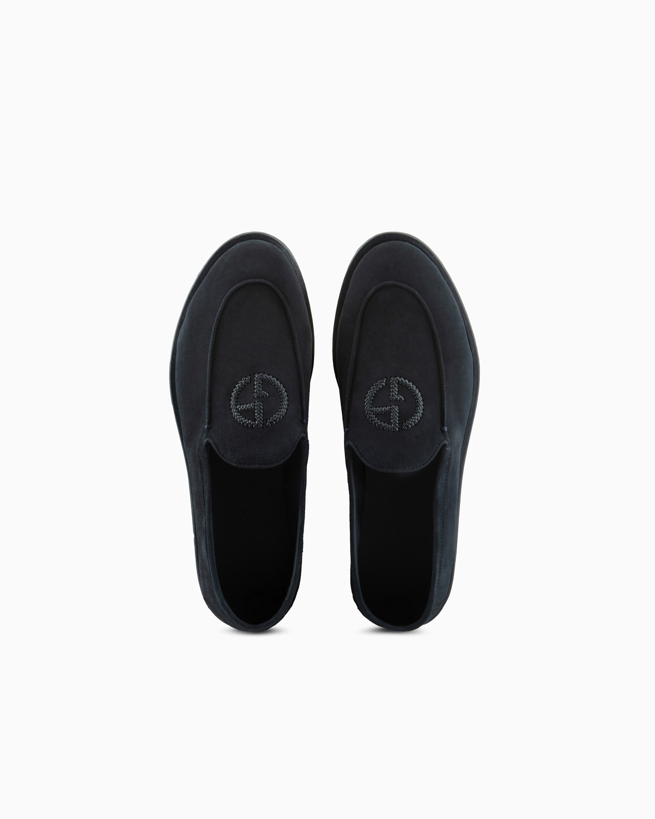 Suede loafers with embroidered logo - 3