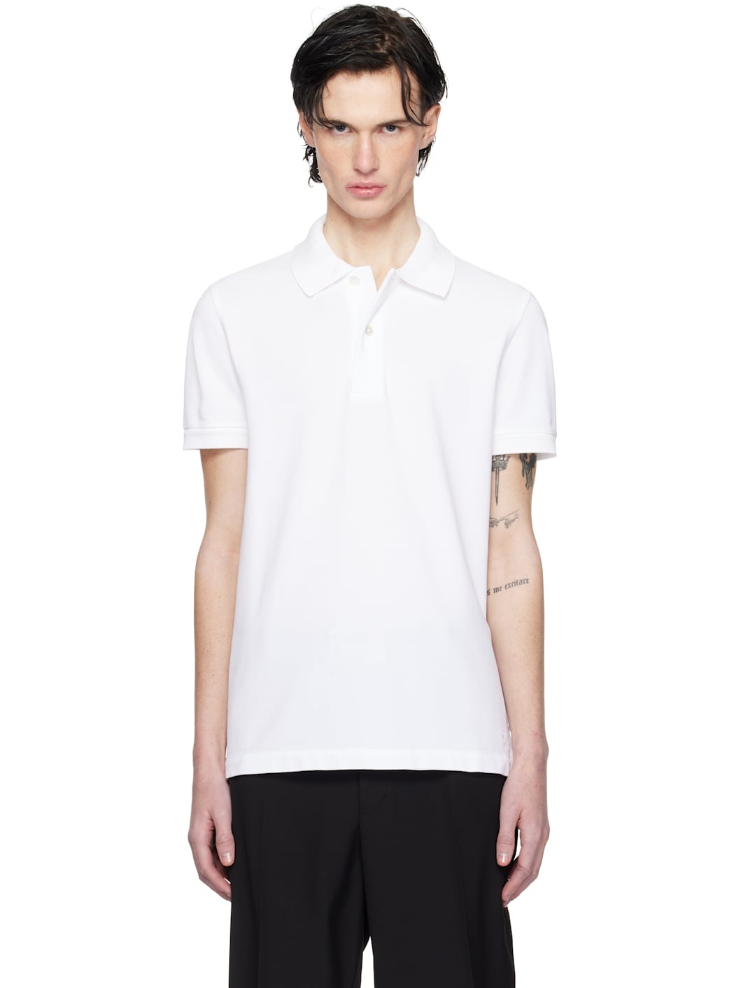 White Tennis Piquet Polo - 1
