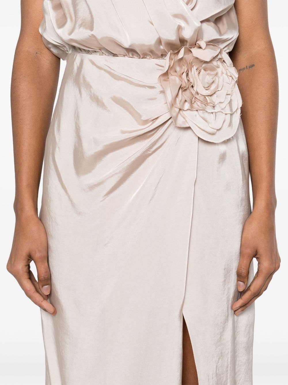 twill-weave midi dress - 5