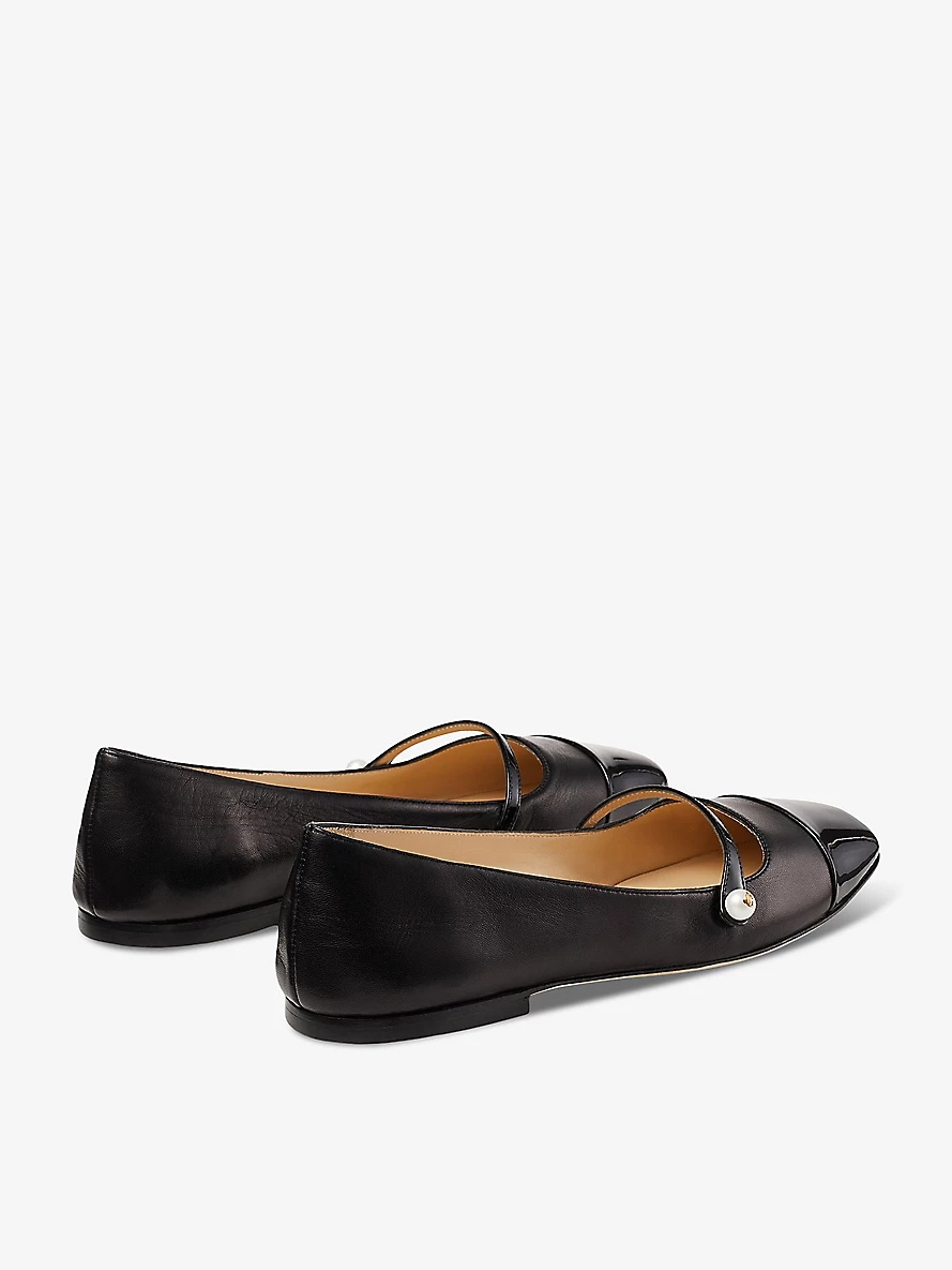Elisa pearl-embellished patent-leather ballet flats - 5