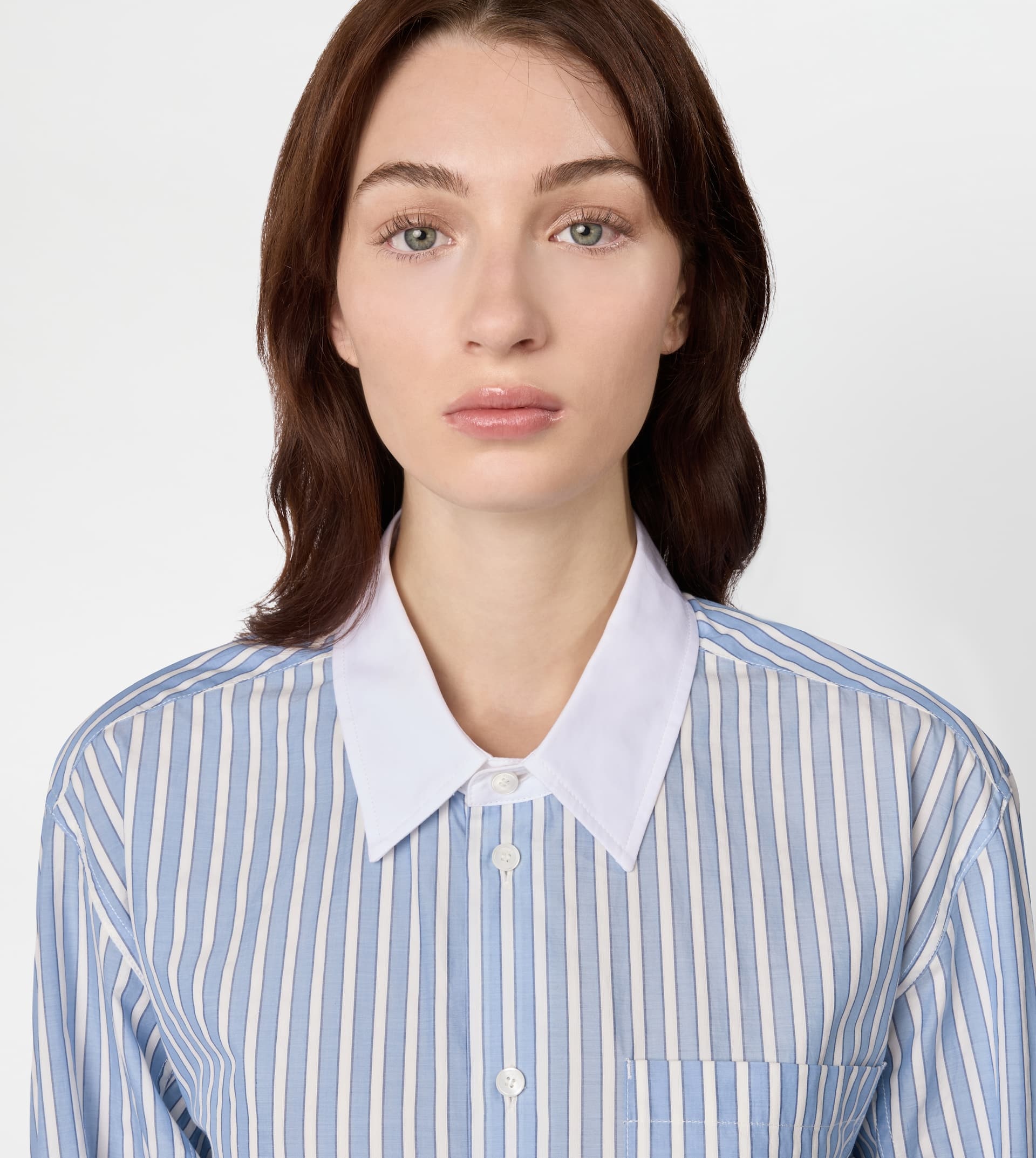 SHIRT IN POPLIN - LIGHT BLUE, WHITE - 5