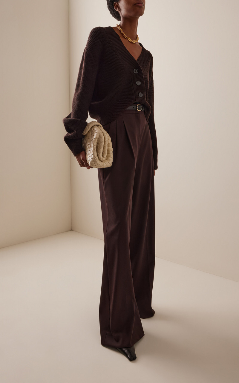 Another Tomorrow Exclusive Stretch-Wool Pants brown outlook