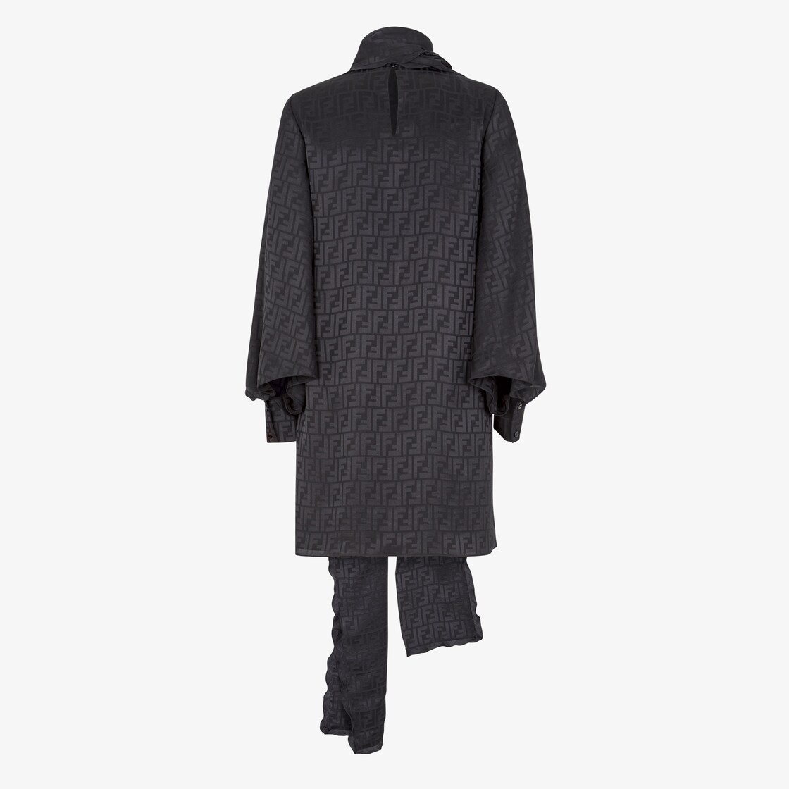 Black FF jacquard silk dress - 2