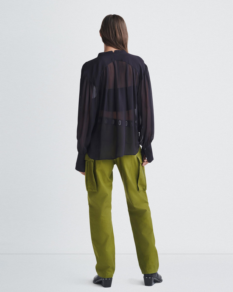 Hannah Georgette Top Relaxed Fit Long Sleeve 5