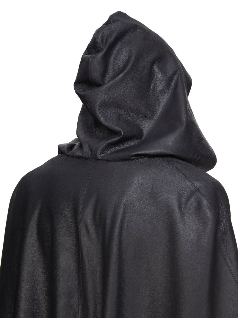 Black Hollywood Kaftan Leather Hoodie 6