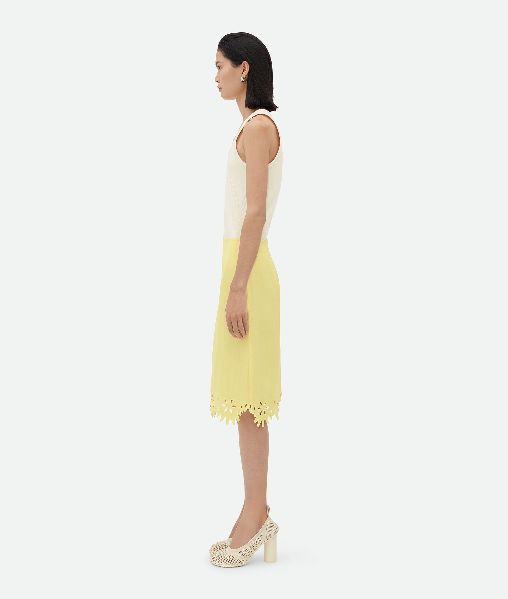 English Embroidery Viscose And Silk Skirt - 2
