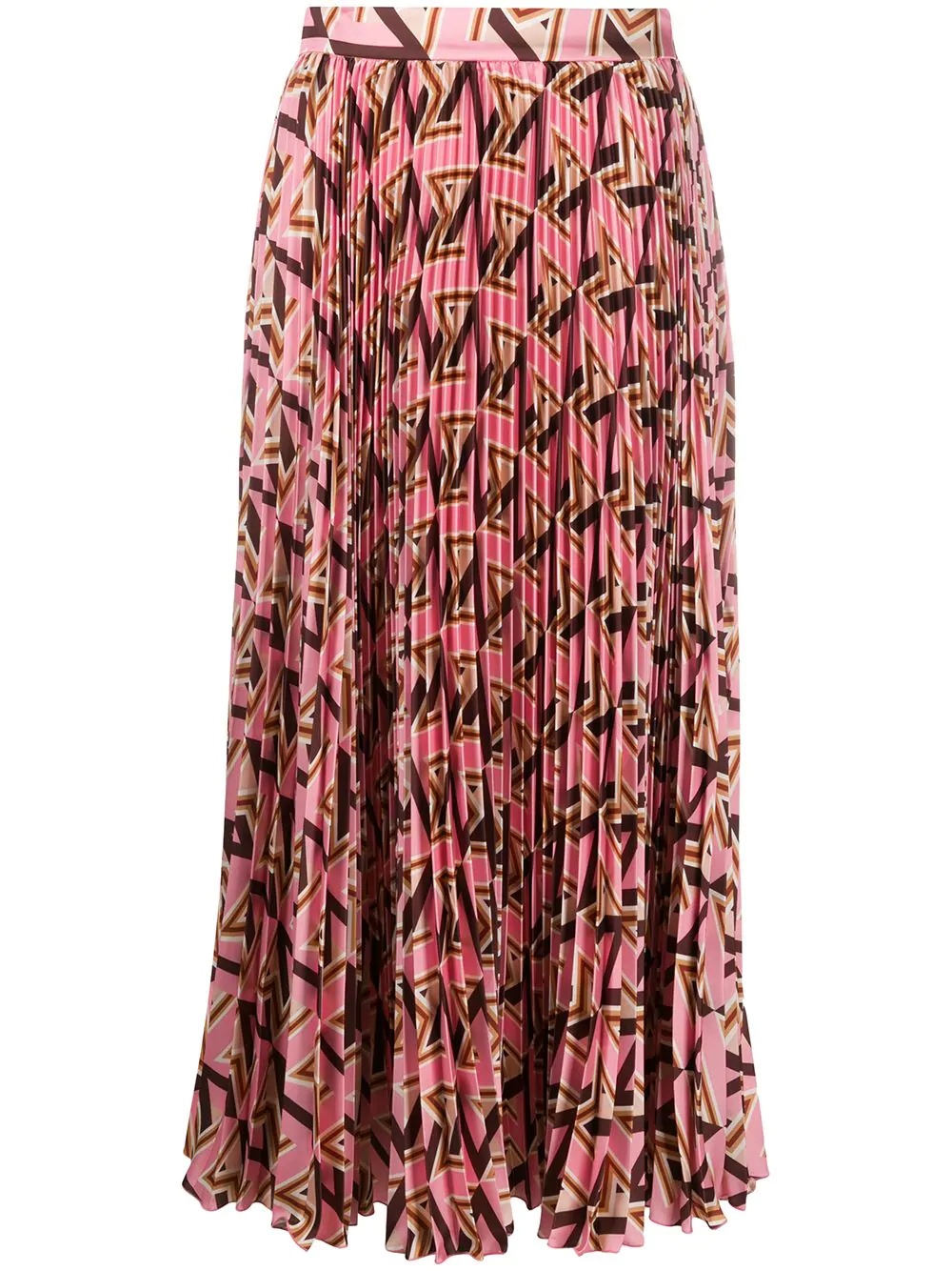 geometric pattern pleated midi skirt - 1