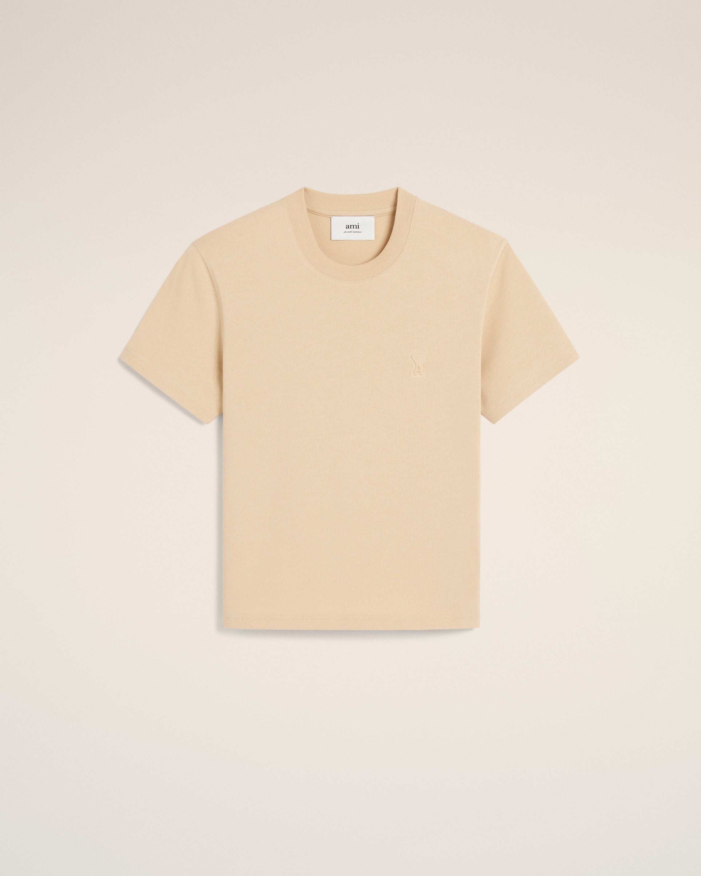 BEIGE COTTON AMI DE COEUR T-SHIRT - 1