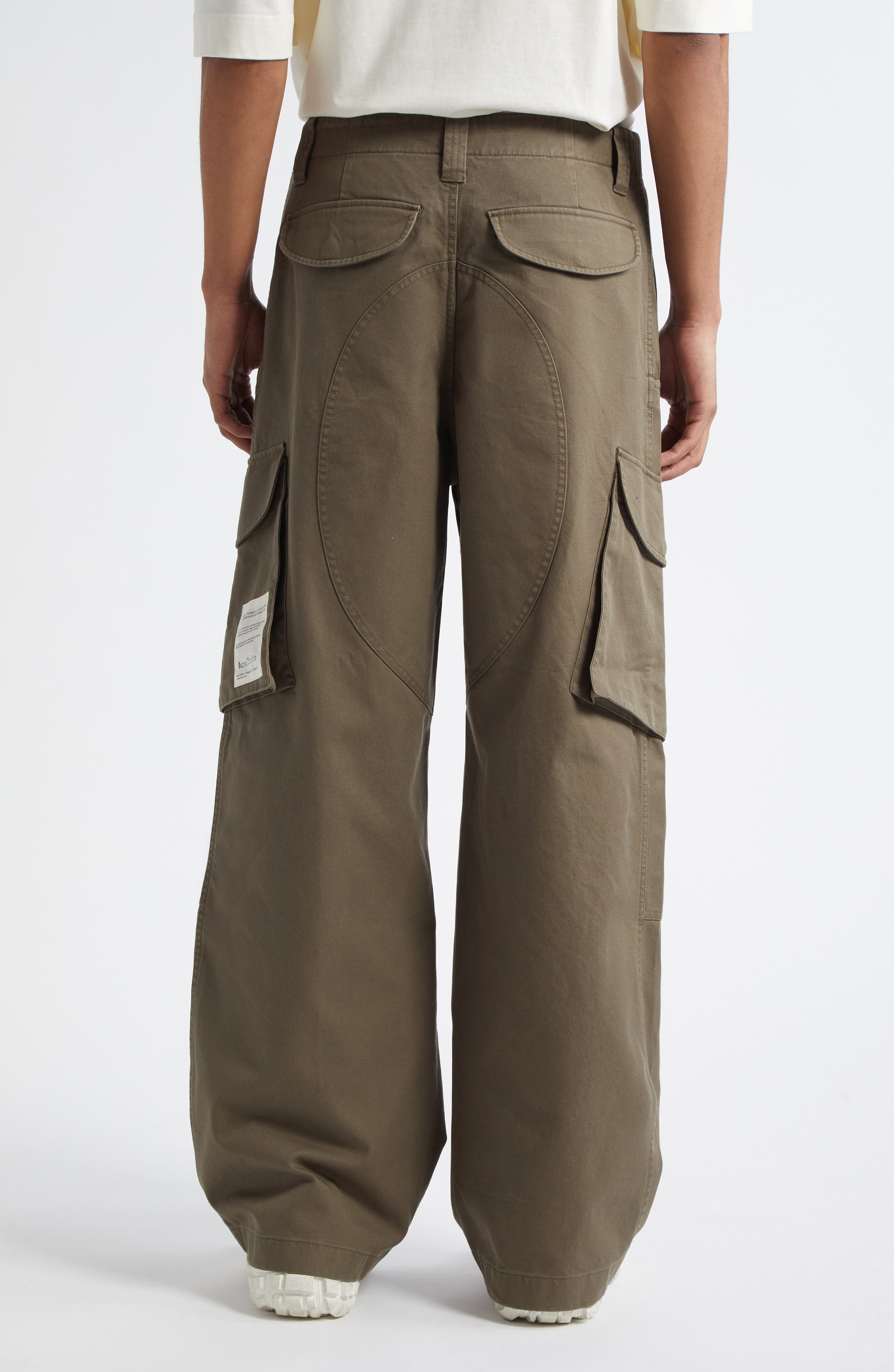 Acne Studios Reinforced Cotton Twill Cargo Trousers in Green at Nordstrom - 2