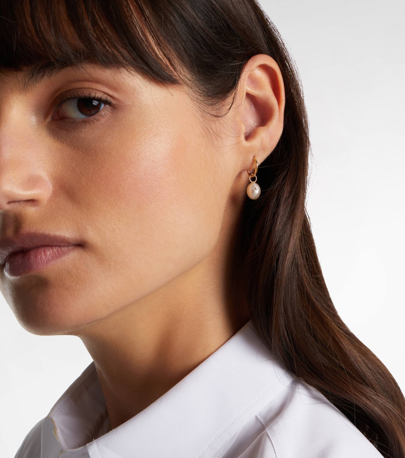 MATEO 14kt gold drop earrings with pearls and diamonds outlook