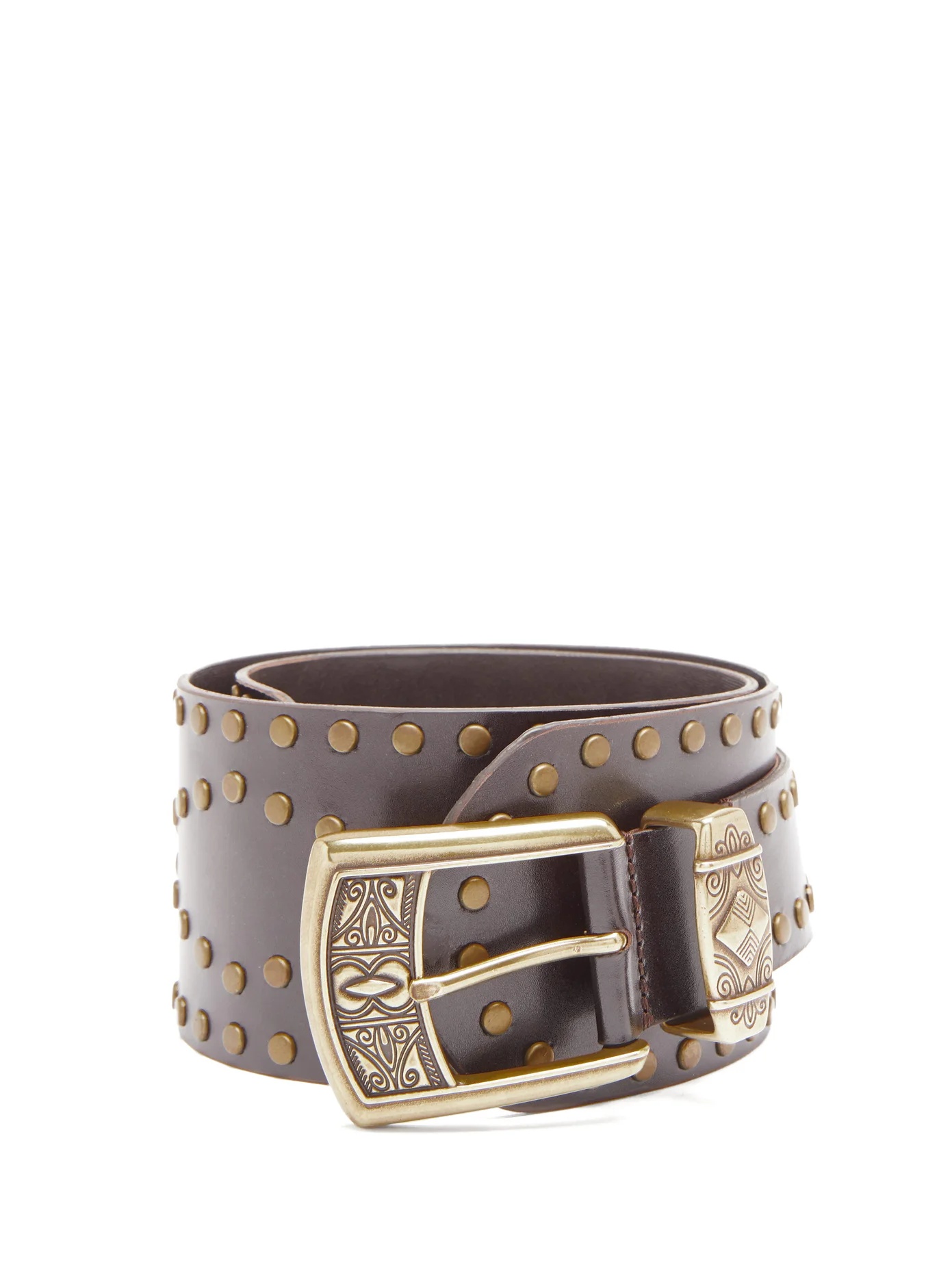 Studded leather waist belt - 1