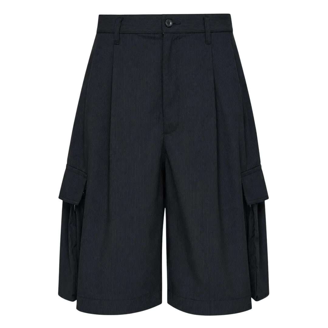 Pinstripe Cargo Shorts - 1