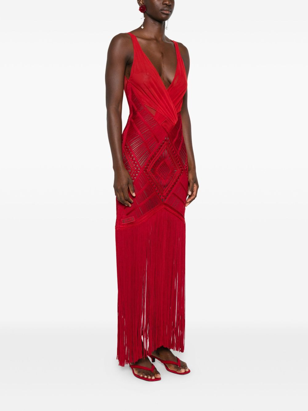 fringed midi dress - 3
