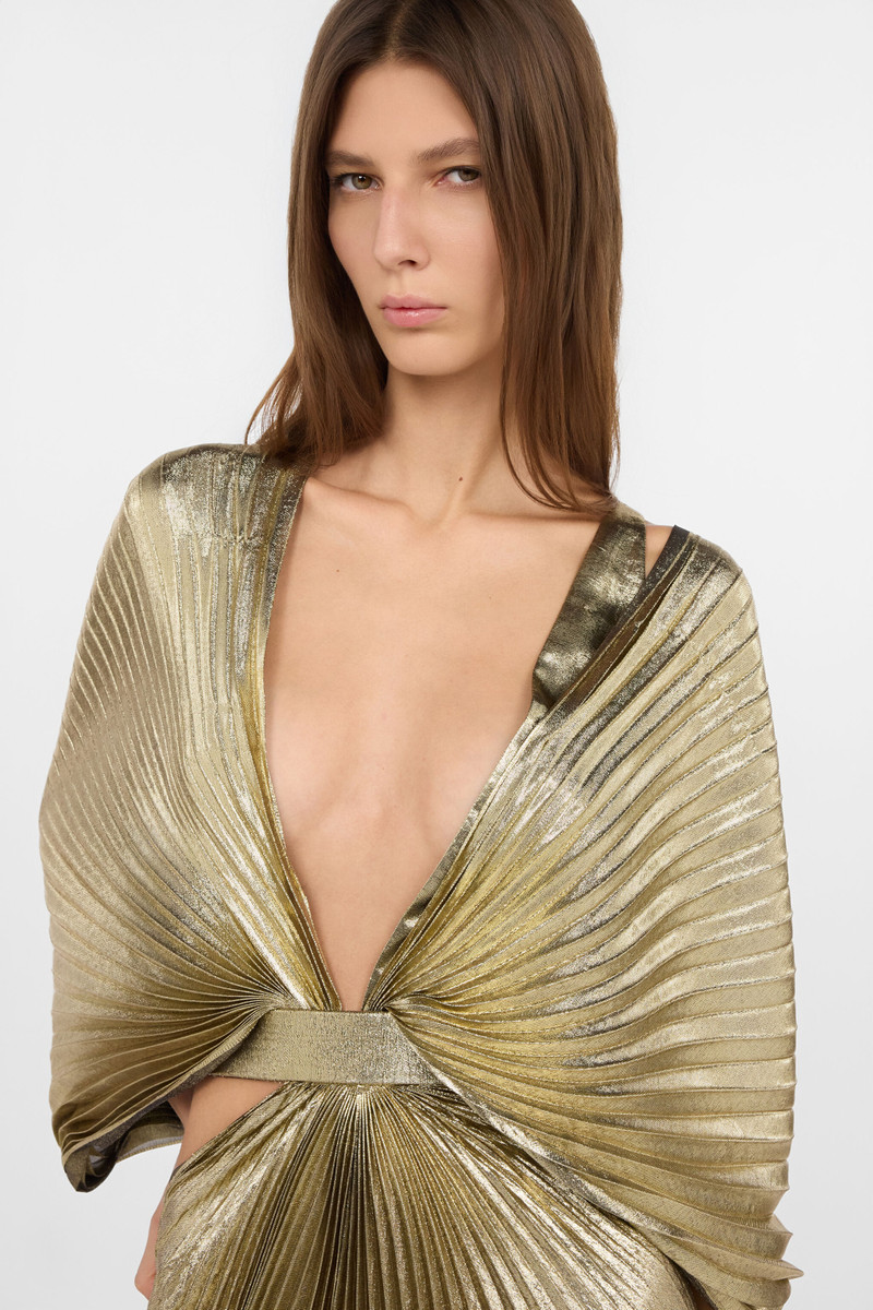 Gold Maxi Dress with Ray Of Gold Motif 6