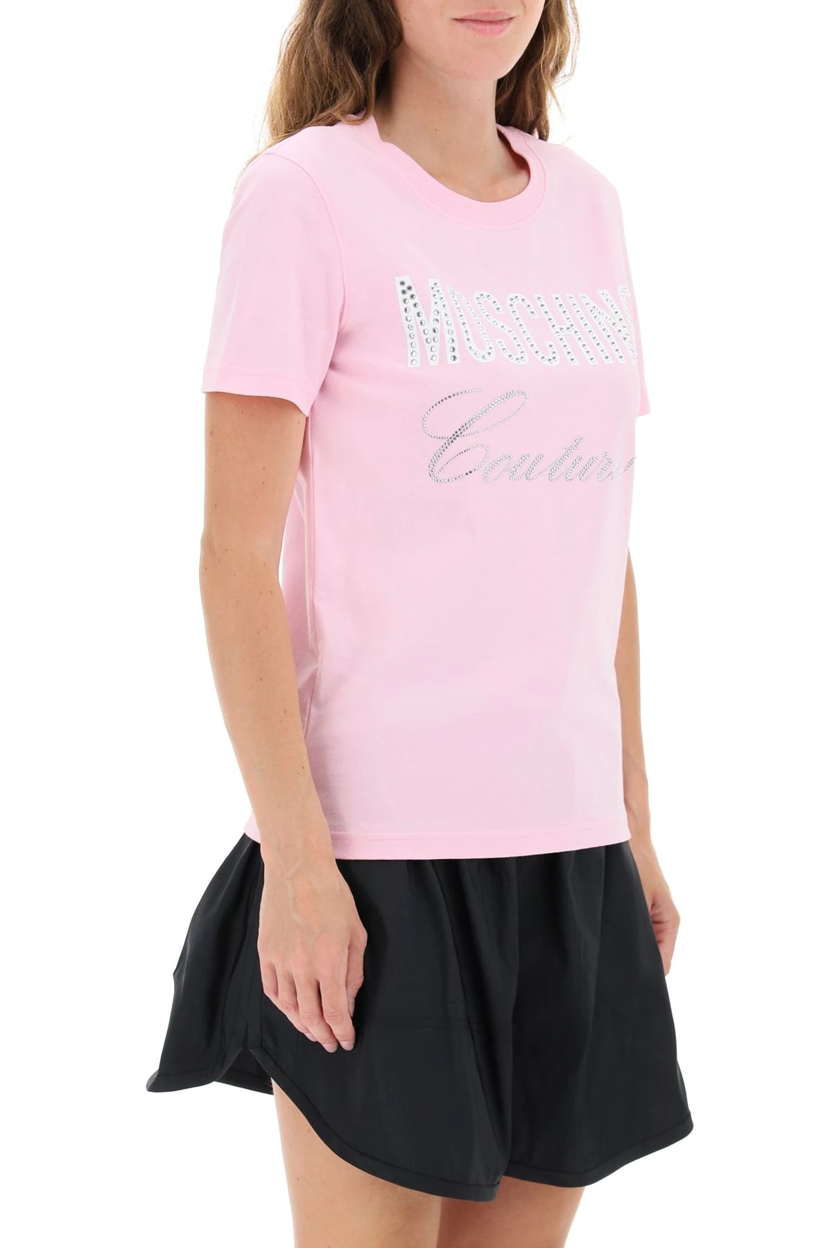 MOSCHINO COUTURE T-SHIRT WITH RHINESTONES - 3