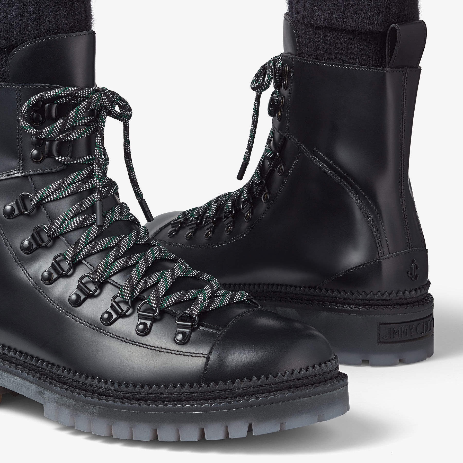 Devin
Black Smooth Leather Boots with Knitted Socks - 3