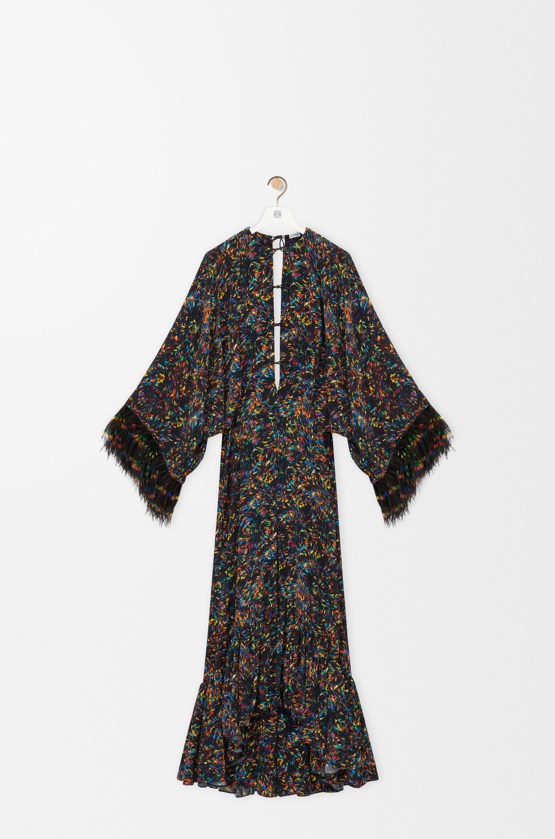 Feather dress in viscose and silk - 1