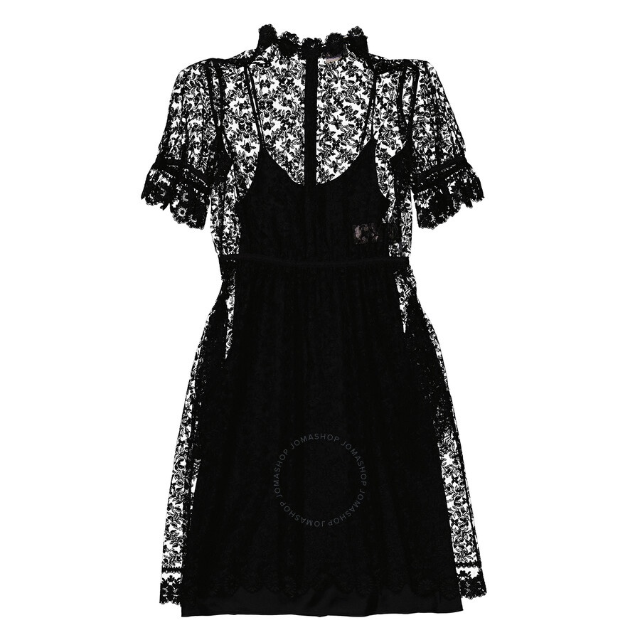 chinese dress ladies Burberry Lace Long Sleeve Midi Dress (White/Purple) – The Closet New York main image 0