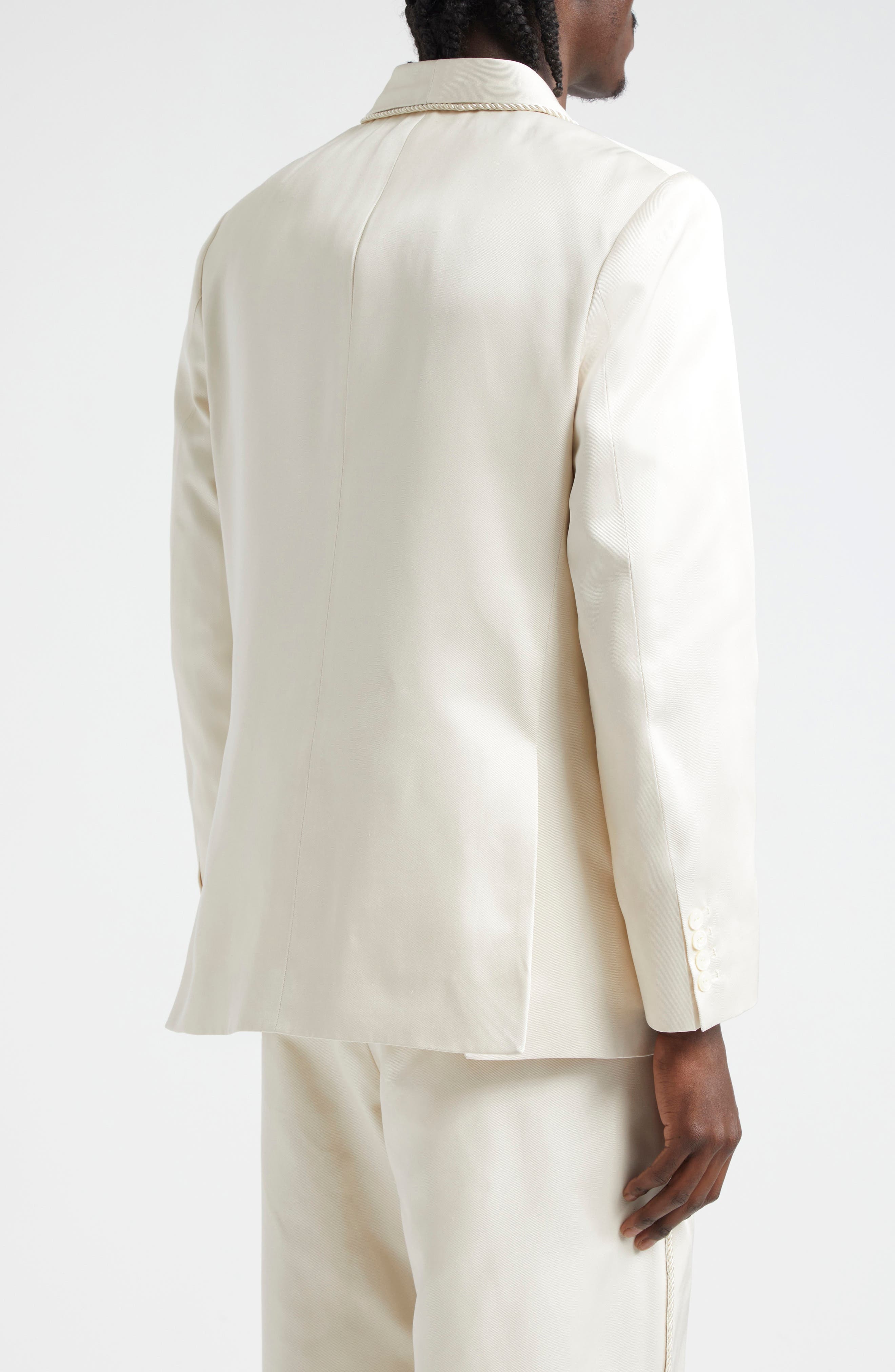 Shawl Collar Silk Twill Tuxedo Jacket - 3
