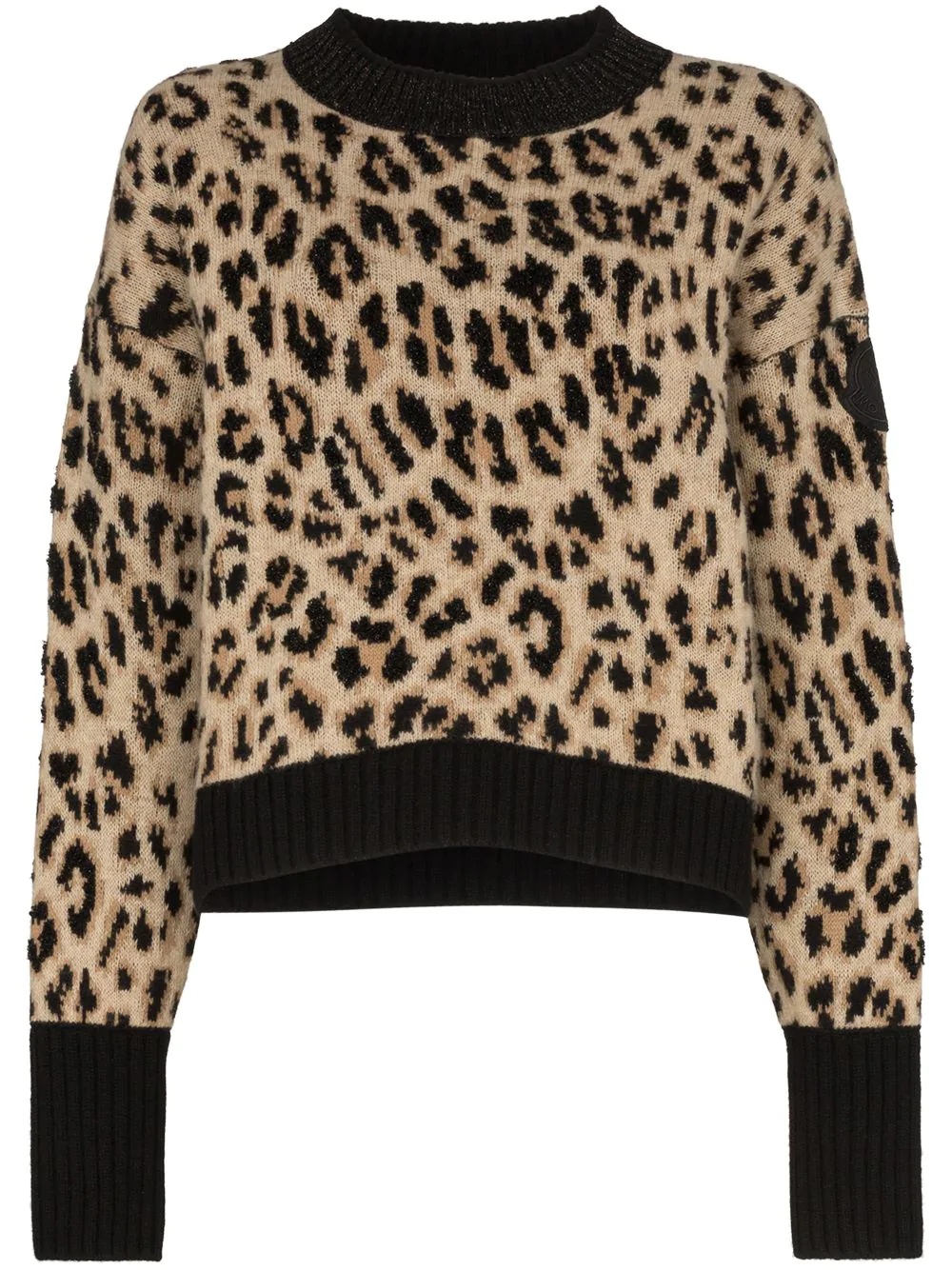 leopard-print knitted jumper - 1