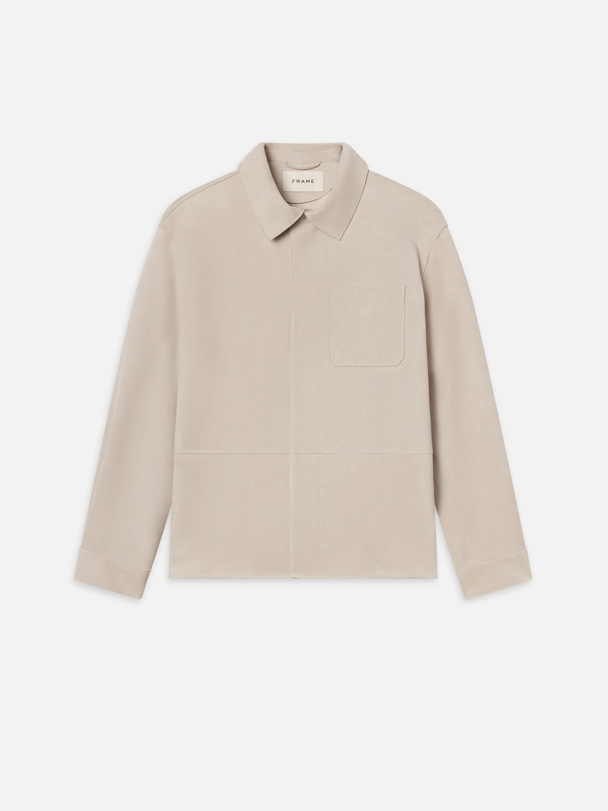 Suede Overshirt in Stone Beige - 1