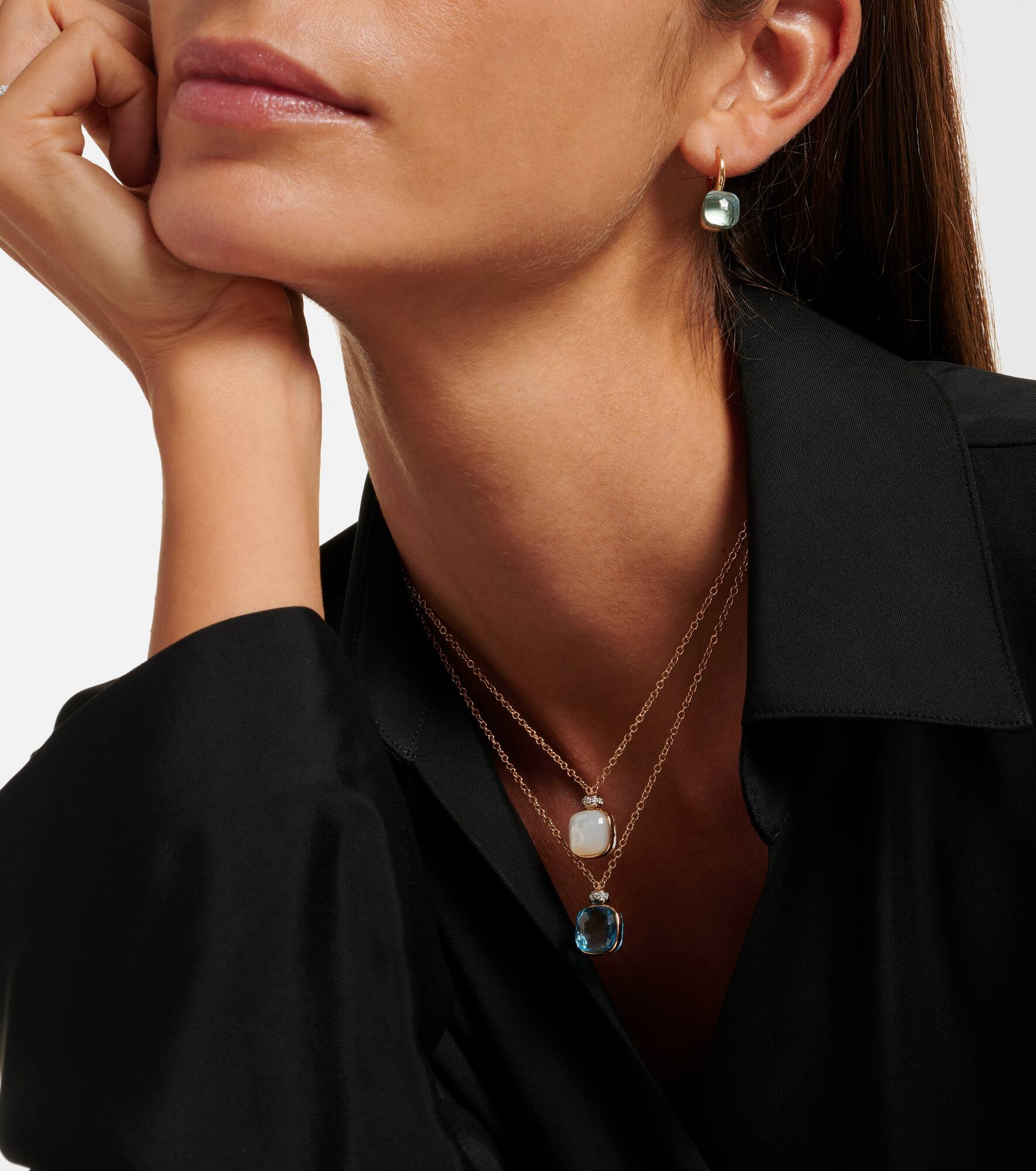 Nudo 18kt rose and white gold necklace with topaz, mother-of-pearl, and diamonds - 3