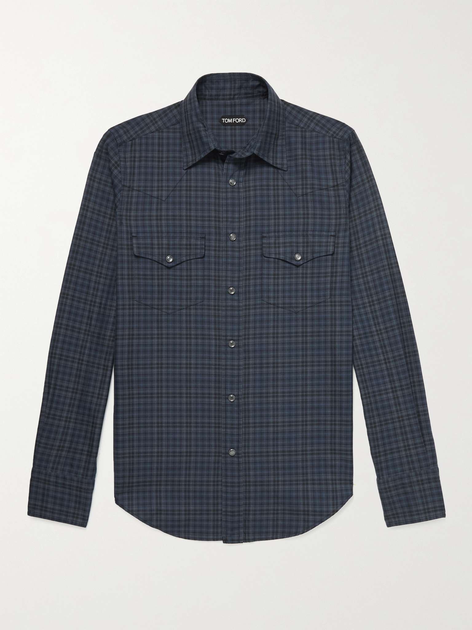 Slim-Fit Checked Cotton Western Shirt - 1